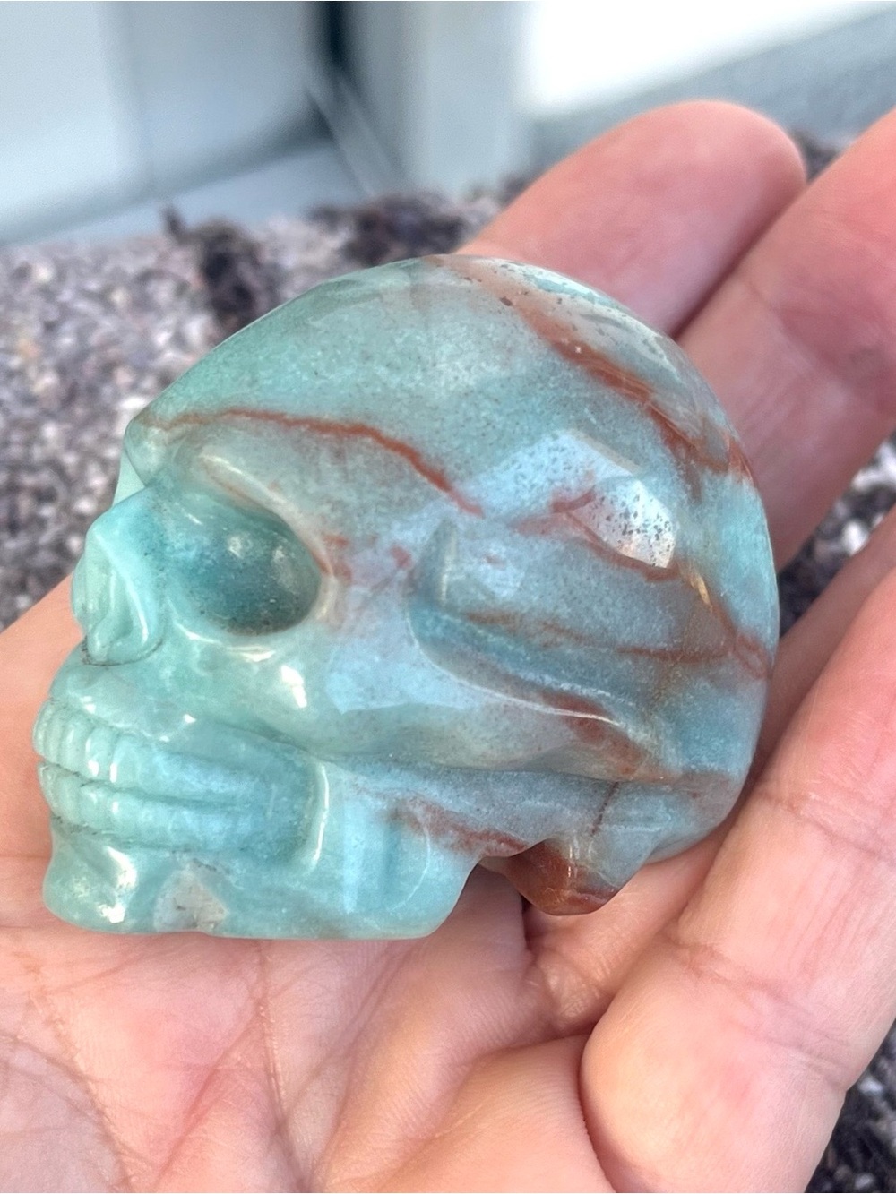 Chrysocola carved Skull